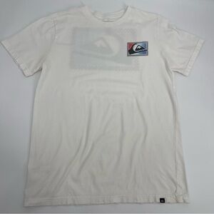 Quiksilver Boy's XL White Short Sleeve Tee Classic Surf Skate Streetwear Casual